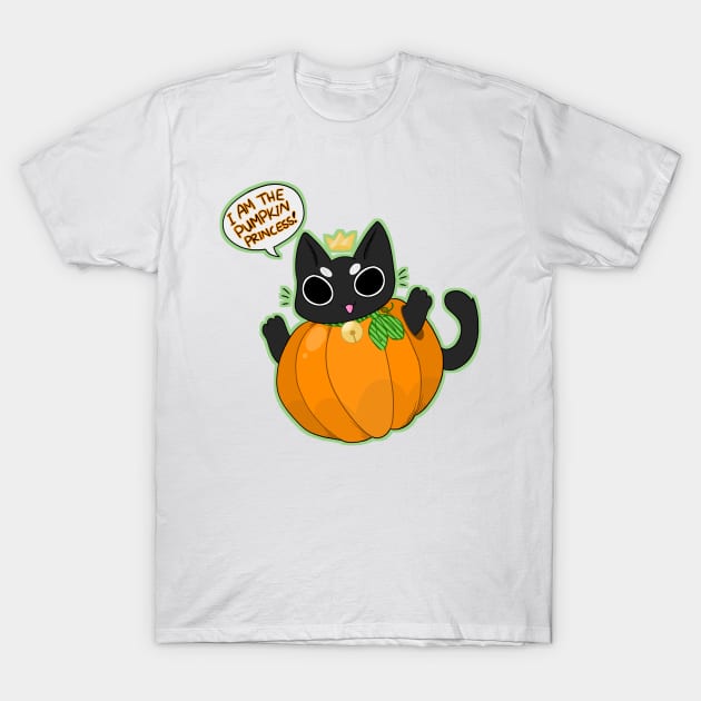 Pumpkin Princess (Veggie's cat, Hallow) T-Shirt by Veggie-Queen